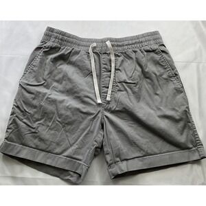 J Crew Size Small Dock Shorts Mens 6" Gray Pull On Elastic Waist With Drawstring